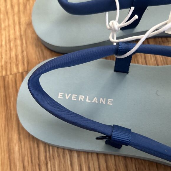 Everlane Sandals Womens 6 ReNew Lycra Swim Slingback Strappy Flipflop Aegean New - Picture 6 of 7